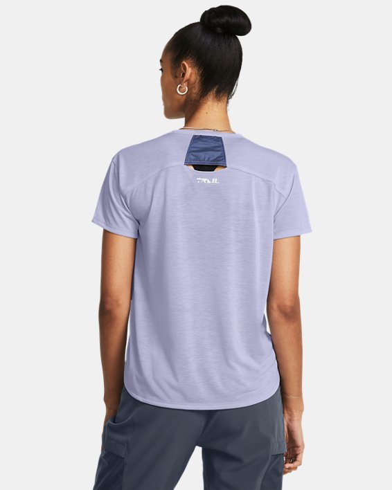 Damska koszulka z krótkim rękawem UA Launch Trail, Purple, pdpMainDesktop image number 1